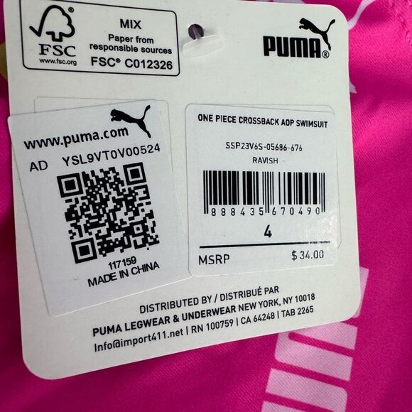 NWT Puma Girl’s One Piece Swimsuit (4) - Picture 3 of 3